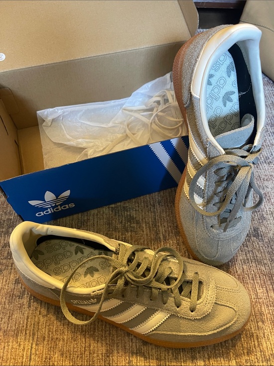 adidas Shoes - adidas handball spezial Suede Sneakers in  silver pebble with Gum Sole NWT